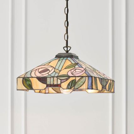 Endon 64385 - Luster na reťazi Tiffany WILLOW 1xE27/60W/230V priemer 35 cm