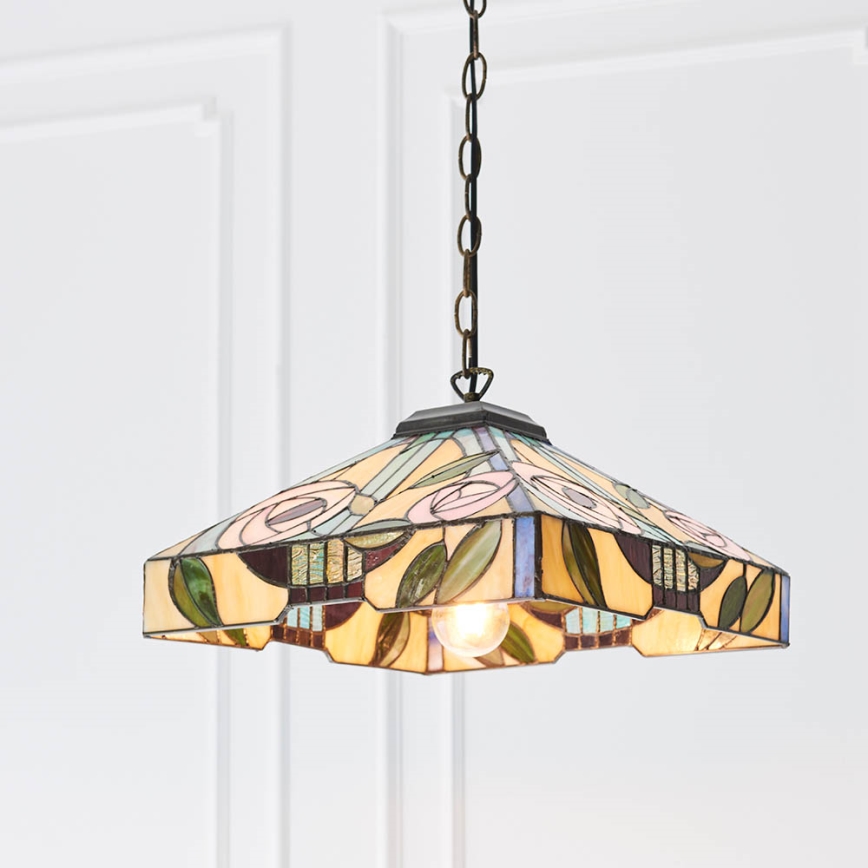 Endon 64385 - Luster na reťazi Tiffany WILLOW 1xE27/60W/230V priemer 35 cm