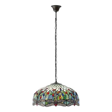 Endon 66148 - Luster na reťazi Tiffany DRAGONFLY 3xE27/60W/230V pr. 50 cm