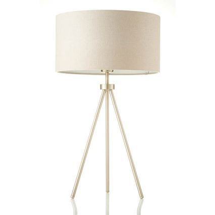 Endon 66986 - Stolná lampa TRI 1xE27/40W/230V mosadz/béžová