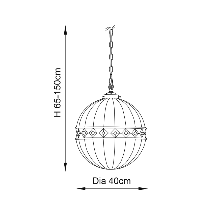 Endon 67045 - Luster na reťazi FARGO 1xE27/60W/230V pr. 40 cm