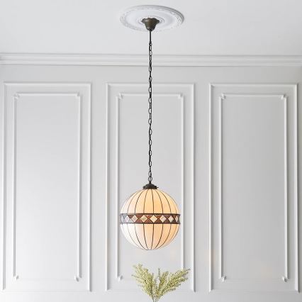 Endon 67045 - Luster na reťazi Tiffany FARGO 1xE27/60W/230V priemer 40 cm