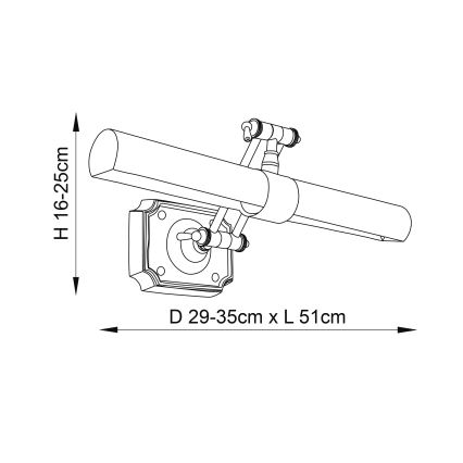 Endon 69833 - Obrazové svietidlo WINCHESTER 2xE14/6W/230V 51 cm mosadz