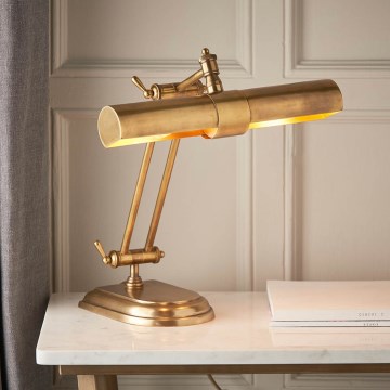 Endon 69834 - Stolová lampa WINCHESTER 2xE14/6W/230V mosadz