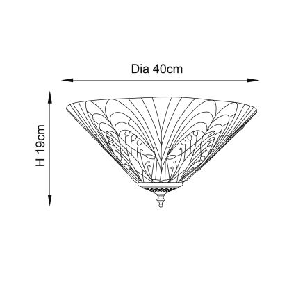 Endon 70241 - Stropné svietidlo Tiffany HECTOR 2xE27/60W/230V priemer 40 cm