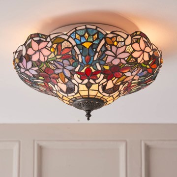 Endon 70709 - Stropné svietidlo Tiffany SULLIVAN 2×E27/60W/230V, priemer 40 cm