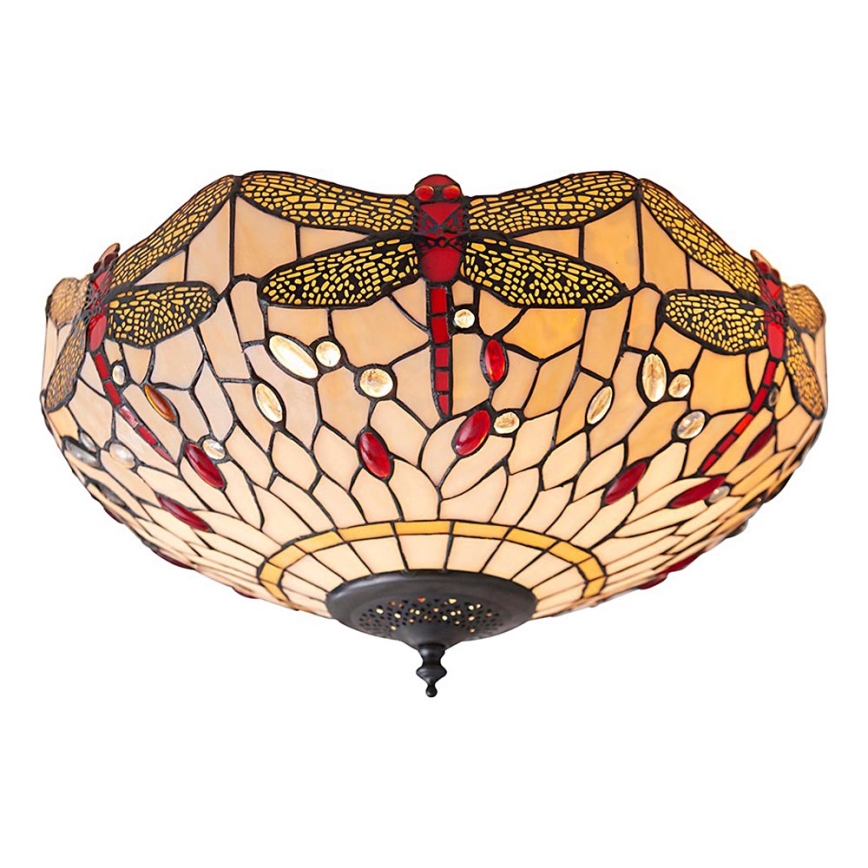 Endon 70723 - Stropné svietidlo Tiffany DRAGONFLY 2xE27/60W/230V pr. 41 cm