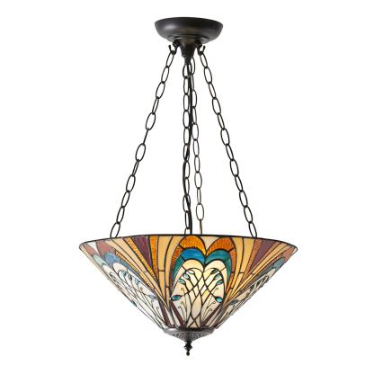Endon 70750 - Luster na reťazi Tiffany HECTOR 3×E27/60W/230V, priemer 40 cm