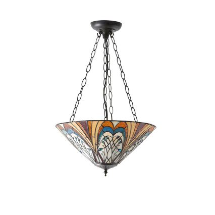 Endon 70750 - Luster na reťazi Tiffany HECTOR 3×E27/60W/230V, priemer 40 cm