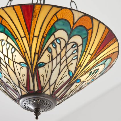 Endon 70750 - Luster na reťazi Tiffany HECTOR 3×E27/60W/230V, priemer 40 cm
