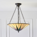 Endon 70754 - Luster na reťazi Tiffany DARK STAR 3xE27/60W/230V pr. 49 cm