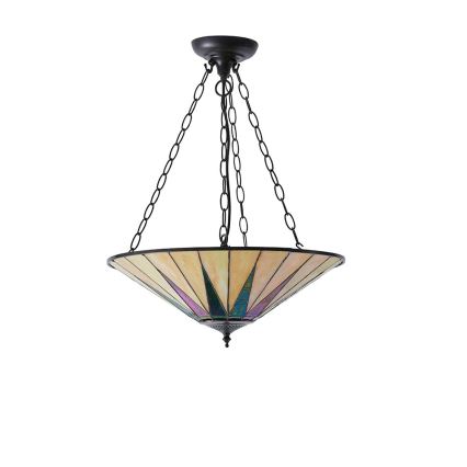 Endon 70754 - Luster na reťazi Tiffany DARK STAR 3xE27/60W/230V pr. 49 cm