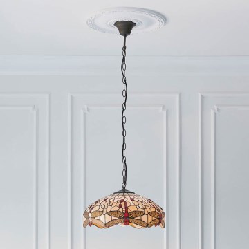 Endon 70824 - Luster na reťazi Tiffany DRAGONFLY 3xE27/60W/230V pr. 41 cm