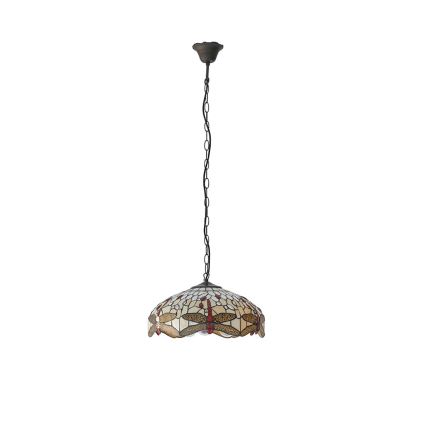 Endon 70824 - Luster na reťazi Tiffany DRAGONFLY 3xE27/60W/230V pr. 41 cm