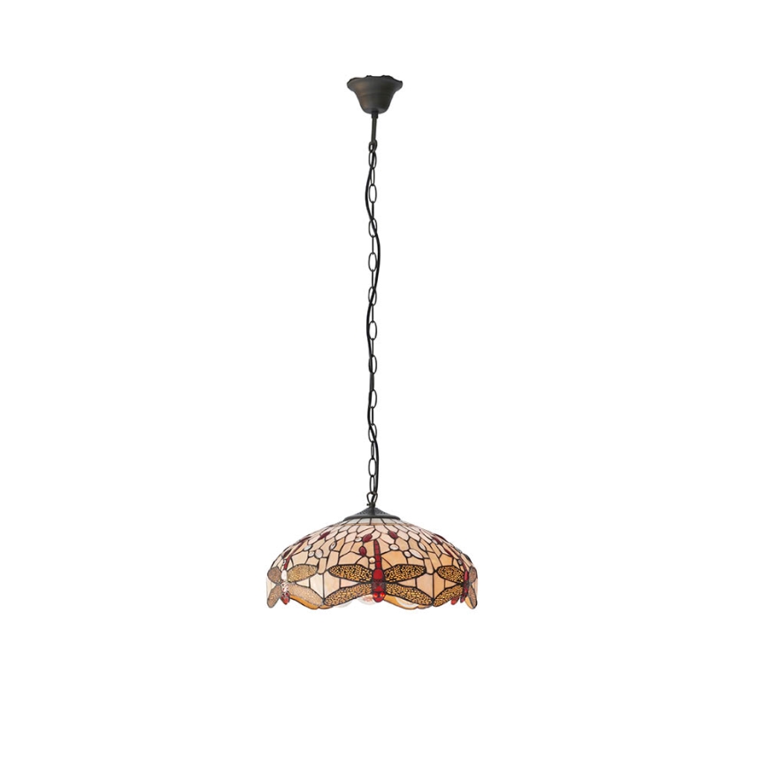 Endon 70824 - Luster na reťazi Tiffany DRAGONFLY 3xE27/60W/230V pr. 41 cm