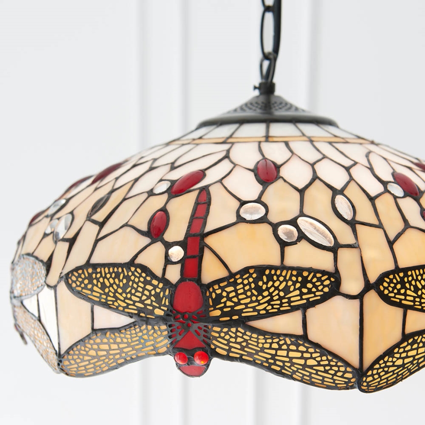 Endon 70824 - Luster na reťazi Tiffany DRAGONFLY 3xE27/60W/230V pr. 41 cm