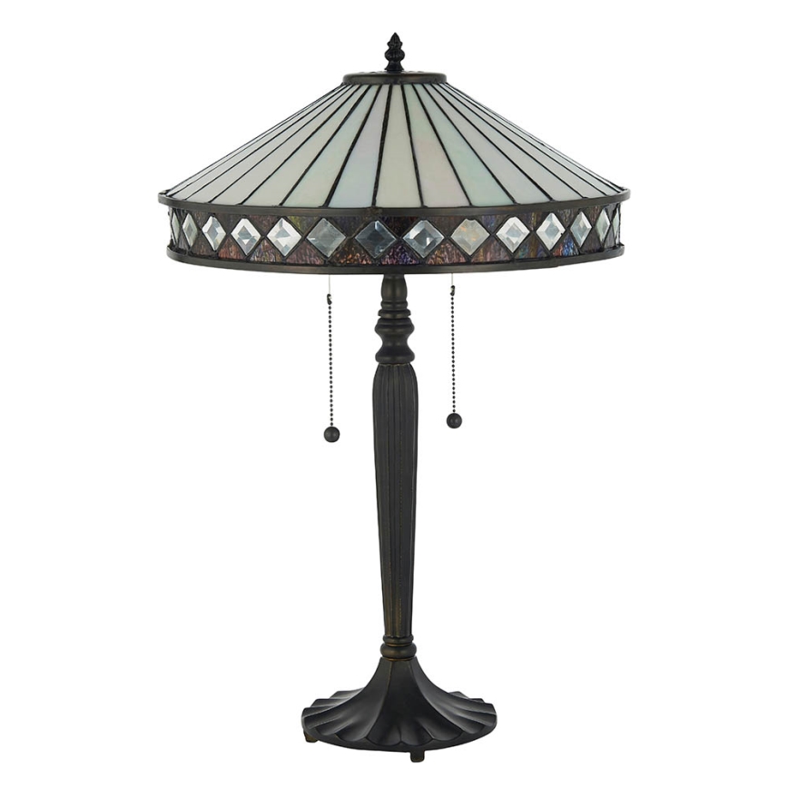 Endon 70935 - Stolová lampa Tiffany FARGO 2xE27/60W/230V priemer 41,5 cm