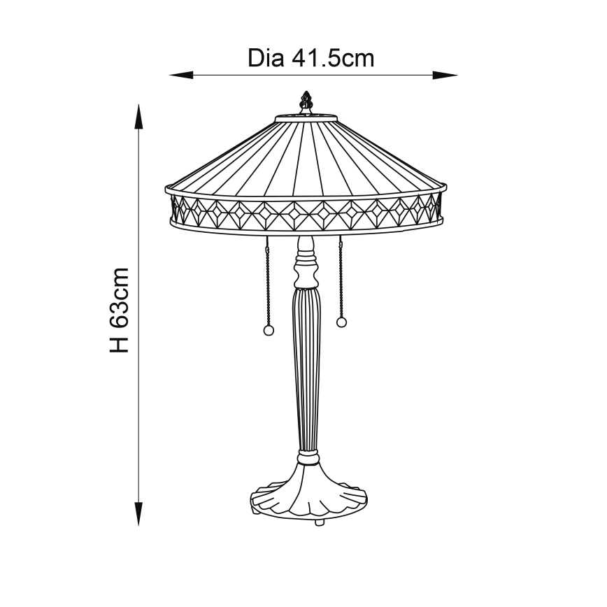 Endon 70935 - Stolová lampa Tiffany FARGO 2xE27/60W/230V priemer 41,5 cm