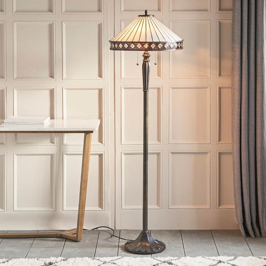 Endon 70936 - Stojacia lampa FARGO 2xE27/60W/230V priemer 50 cm