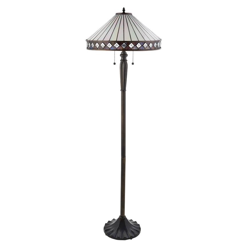 Endon 70936 - Stojacia lampa FARGO 2xE27/60W/230V priemer 50 cm