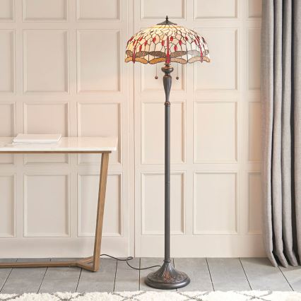 Endon 70940 - Stojacia lampa DRAGONFLY 2×E27/60W/230V, priemer 50 cm