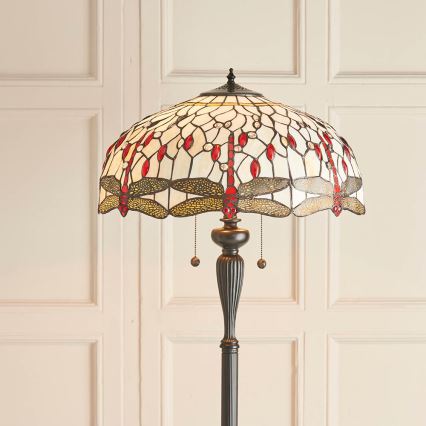 Endon 70940 - Stojacia lampa DRAGONFLY 2×E27/60W/230V, priemer 50 cm