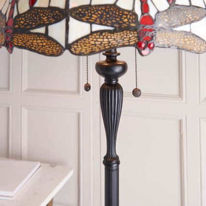 Endon 70940 - Stojacia lampa DRAGONFLY 2×E27/60W/230V, priemer 50 cm