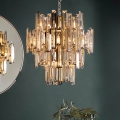 Endon 72744 - Kryštálový luster na reťazi VIVIANA 12xE14/40W/230V lesklý chróm/dymový