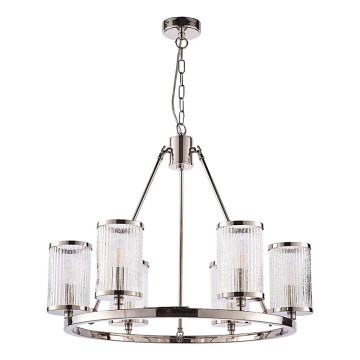 Endon 74128 - Luster na reťazi EASTON 6xE14/6W/230V lesklý chróm