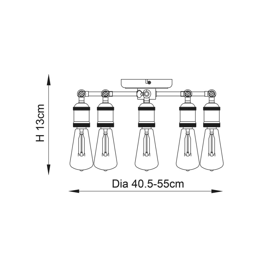 Endon 76336 - Bodové svietidlo HAL 5xE27/40W/230V matný chróm/medená