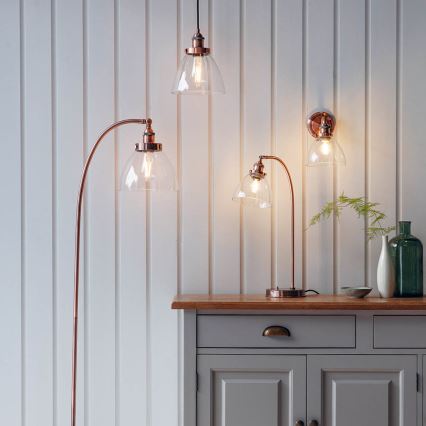 Endon 77861 - Stolná lampa HANSEN 1xE27/40W/230V medená