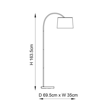 Endon 78163 - Stojacia lampa CARLSON 1xE27/60W/230V šedá/čierna