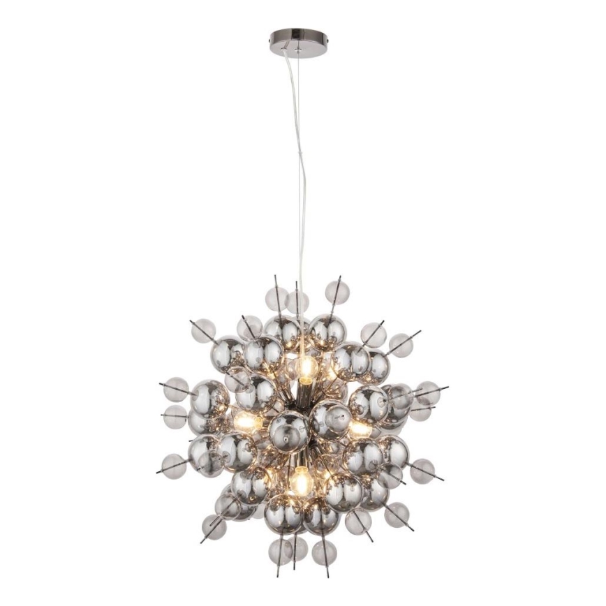 Endon 81583 - Luster na lanku JOULES 9xE14/7W/230V lesklý chróm/dymová
