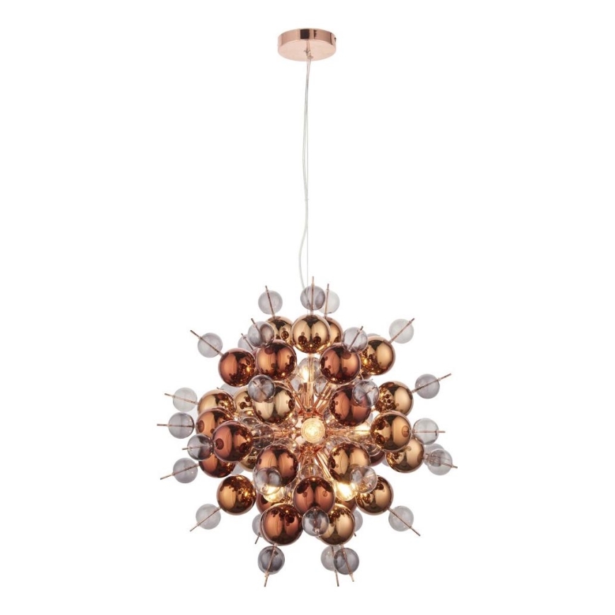 Endon 81584 - Luster na lanku JOULES 9xE14/7W/230V medená