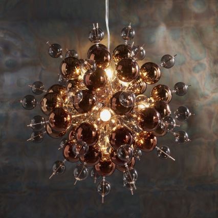 Endon 81584 - Luster na lanku JOULES 9xE14/7W/230V medená