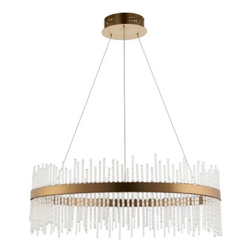 Endon 81908 - LED Stmievateľný luster na lanku ADRIEL LED/58W/230V 3000K pr. 70 cm zlatá/číra