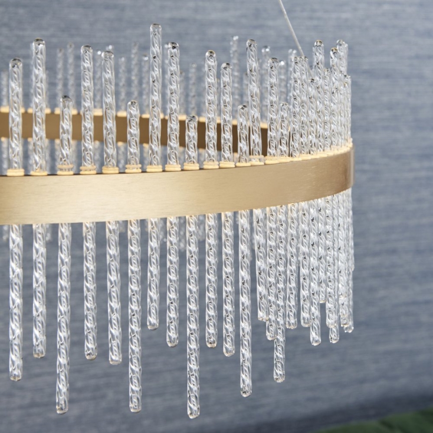 Endon 81908 - LED Stmievateľný luster na lanku ADRIEL LED/58W/230V 3000K pr. 70 cm zlatá/číra