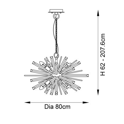 Endon 81935 - Luster na reťazi 8xE14/40W/230V zlatý