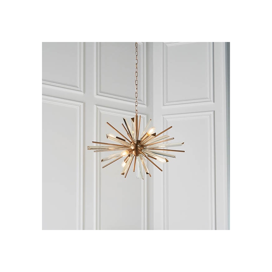 Endon 81936 - Luster na reťazi 6xE14/40W/230V zlatý