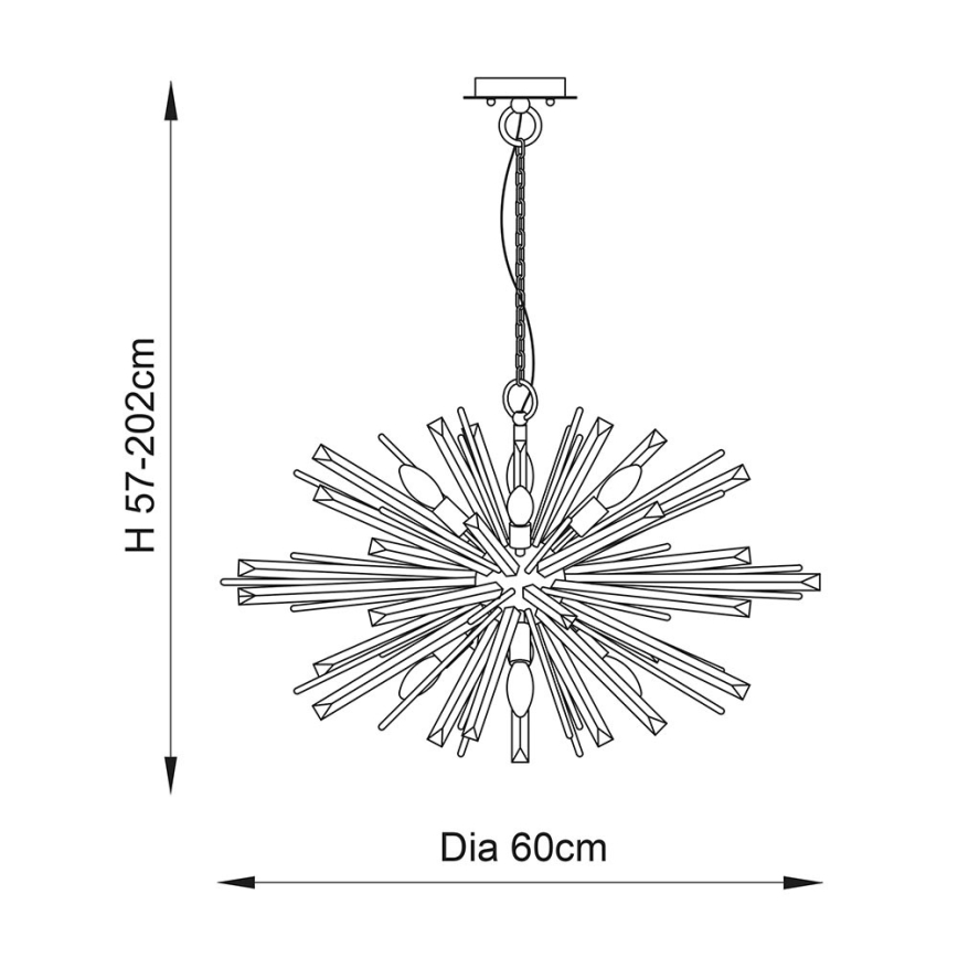 Endon 81936 - Luster na reťazi 6xE14/40W/230V zlatý