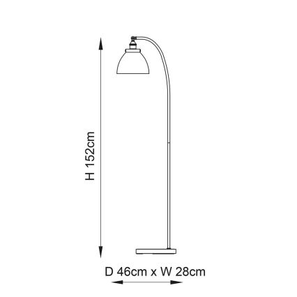 Endon 91741 - Stojacia lampa HANSEN 1xE27/40W/230V matný chróm