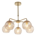Endon 91969 - Luster na tyči DIMPLE 5xE14/7W/230V zlatý