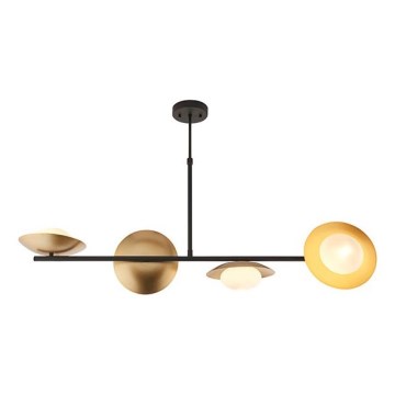 Endon 92036 - Závesný luster na lanku RUFFLE 4xG9/3W/230V mosadz/čierna