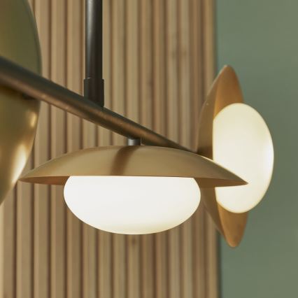 Endon 92036 - Závesný luster na lanku RUFFLE 4xG9/3W/230V mosadz/čierna