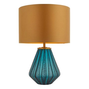 Endon 93059 - Stolná lampa ALYSSIA 1xE27/10W/230V zlatá/modrá