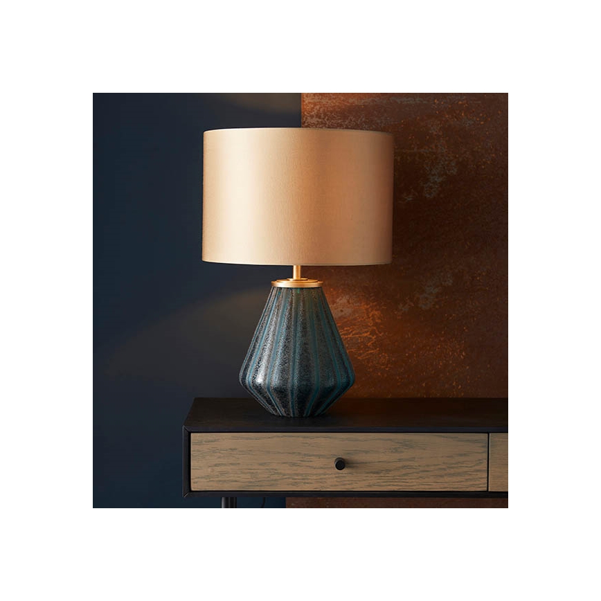 Endon 93059 - Stolná lampa ALYSSIA 1xE27/10W/230V zlatá/modrá