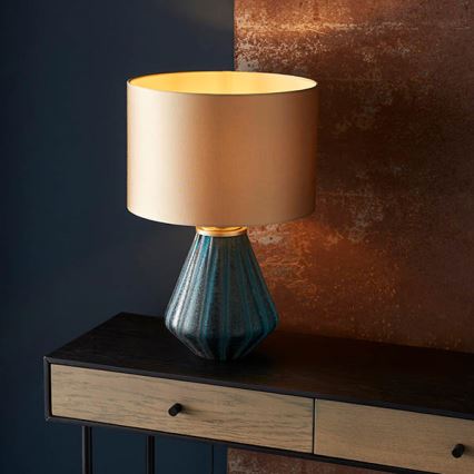 Endon 93059 - Stolná lampa ALYSSIA 1xE27/10W/230V zlatá/modrá