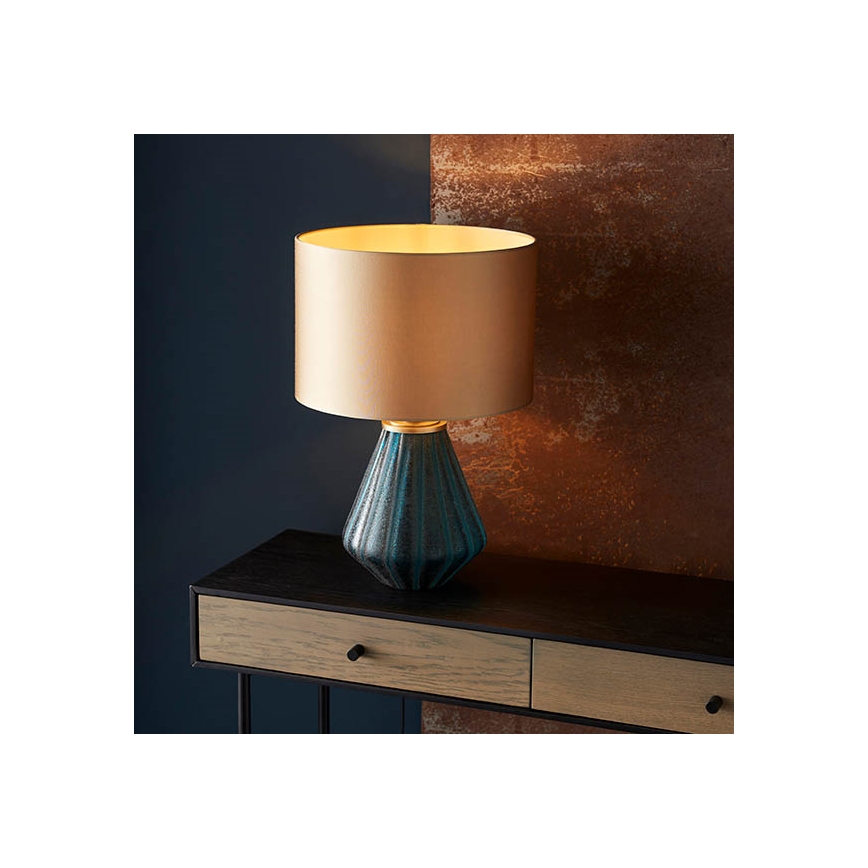 Endon 93059 - Stolná lampa ALYSSIA 1xE27/10W/230V zlatá/modrá