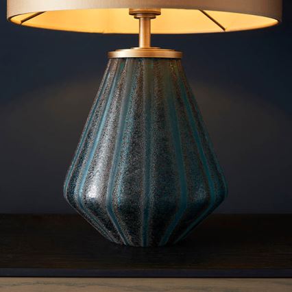 Endon 93059 - Stolná lampa ALYSSIA 1xE27/10W/230V zlatá/modrá