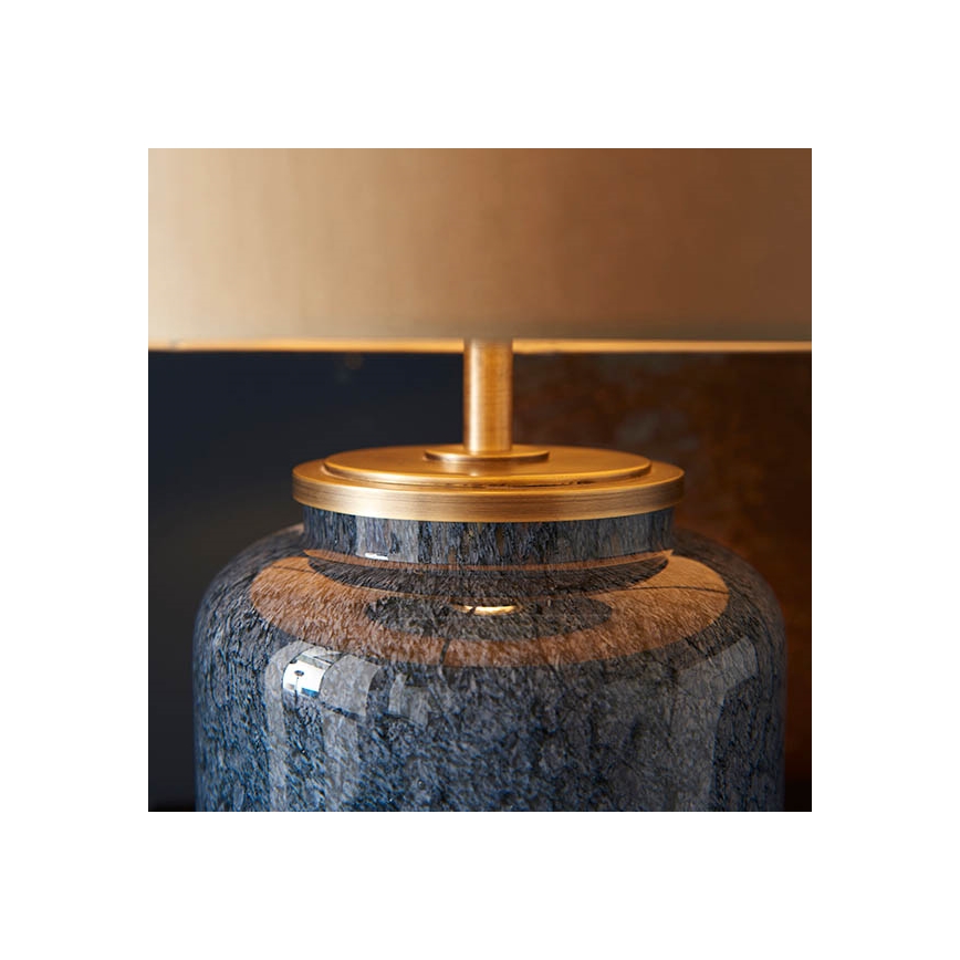 Endon 93067 - Stolová lampa ZINNIA 1xE27/10W/230V modrá/zlatá